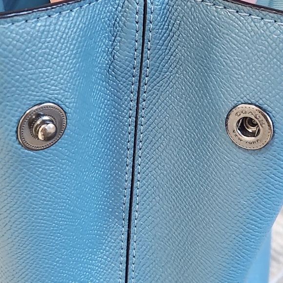 COACH Crossgrain Large Bailey Blue Carryall Shoulder Bag Women's OS - Picture 10 of 14